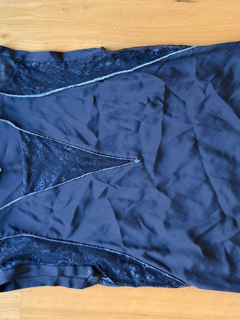 Maje Navy Slip with Lace Insets